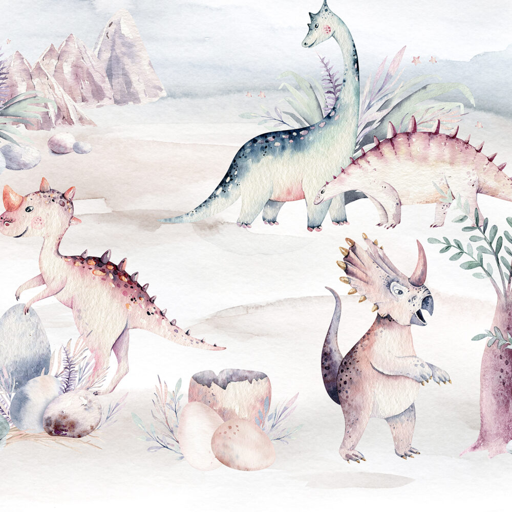 Carta da parati bambini Disegno ad acquerello con di