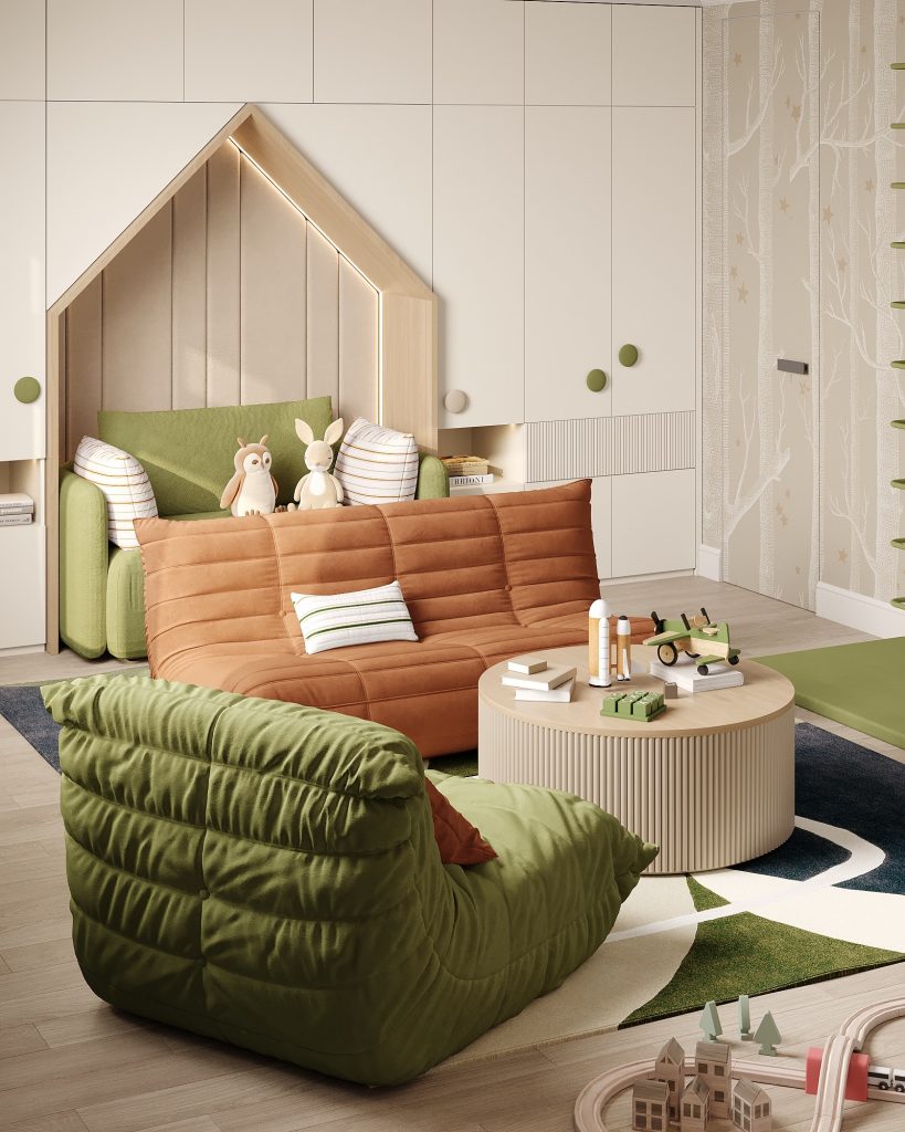 Progetto di interior design della sala giochi 1101