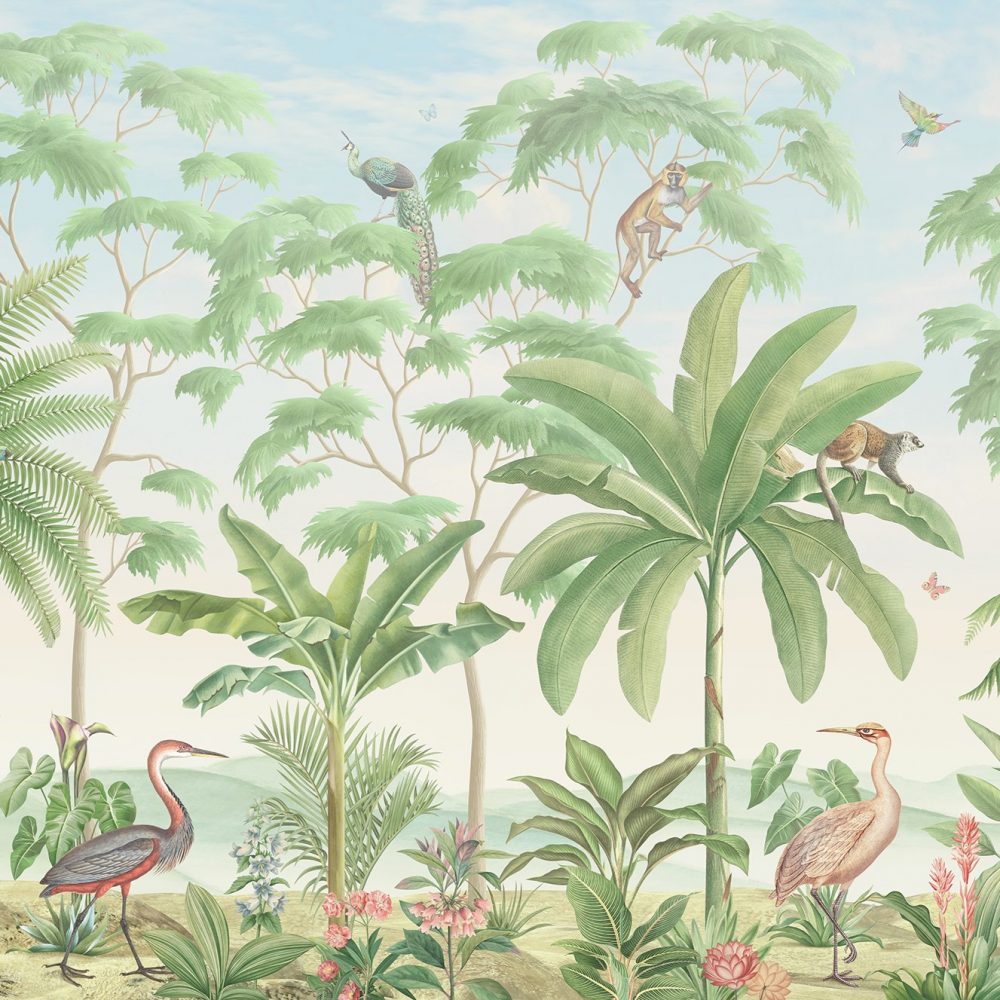 Carta da parati per bambini Giungla con abitanti