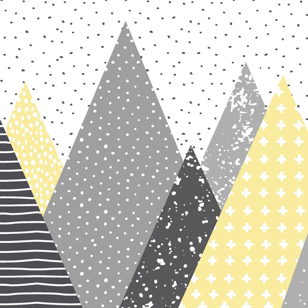 Carta da parati per bambini Montagne geometriche