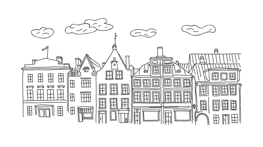 Carta da parati per bambini Case della città