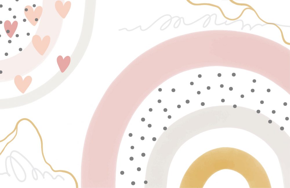 Carta da parati per bambini Arcobaleno in stile astratto