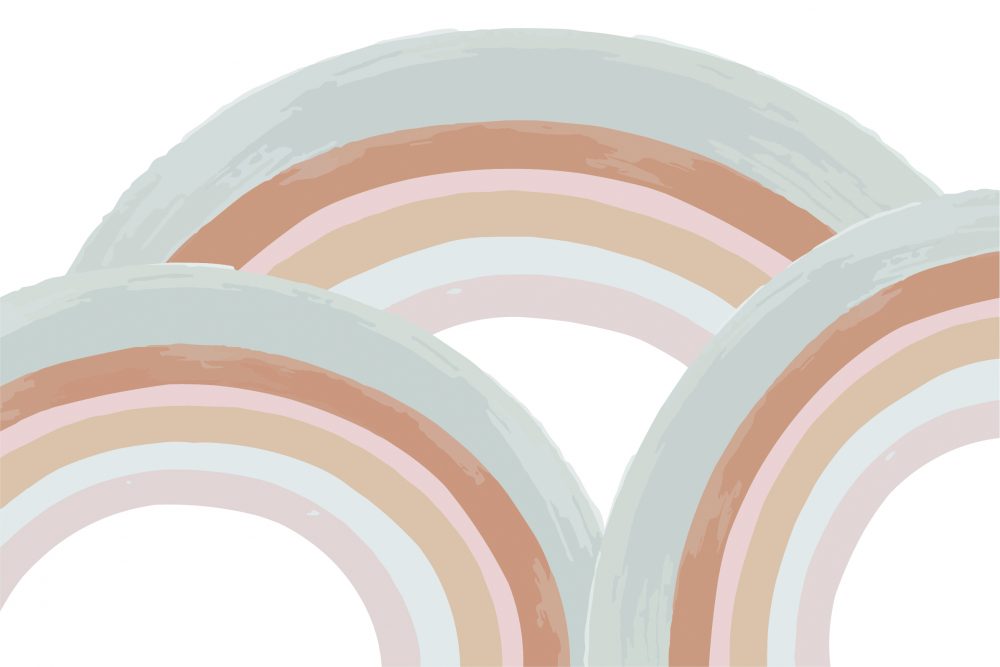 Carta da parati per bambini Arcobaleno pastello