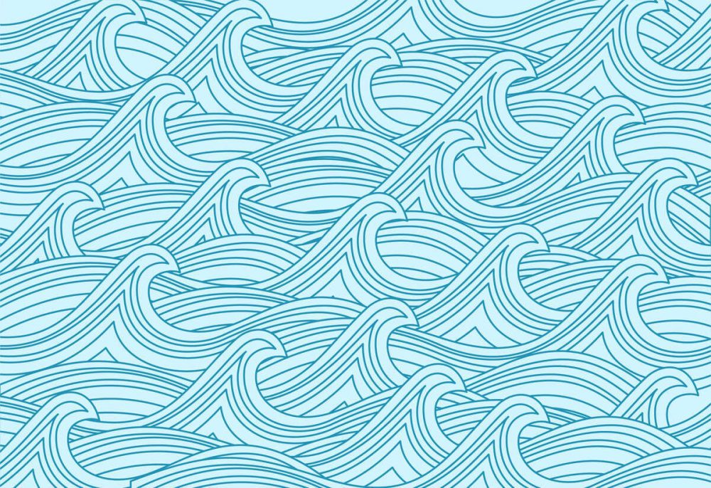 Carta da parati per bambini Onde marine