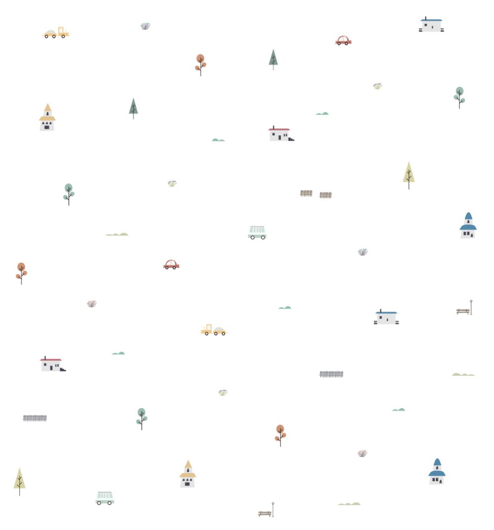 Carta da parati per bambini Cittadina in miniatura