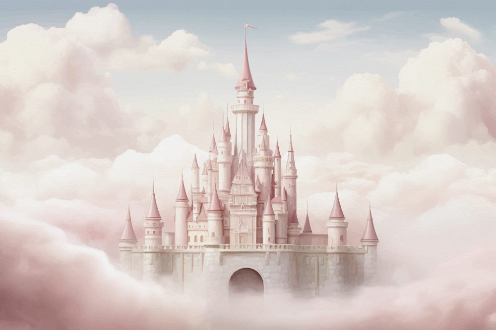 Carta da parati per bambini Castello tra le nuvole