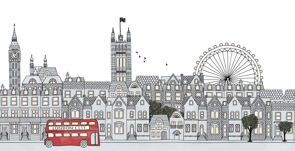Carta da parati per bambini Architettura di Londra